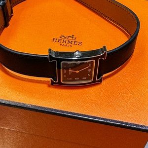 Authentic 26 mm Hermes stainless steel H hour Lades Watch